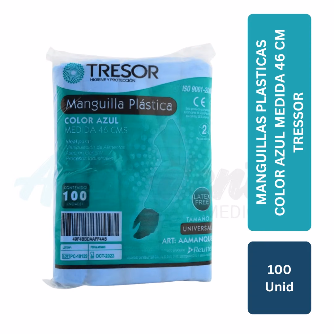 Manguilla Plástica Azul Tresor (46 cm, 100 unid)