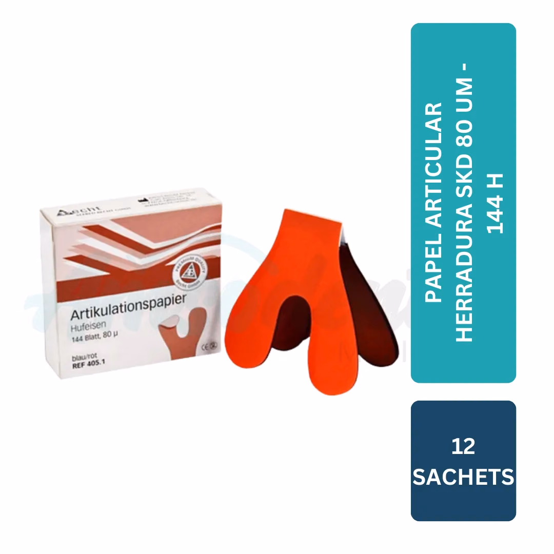 Papel Articular Herradura Skydent 80 µm (12 Sachets, 144 hojas)