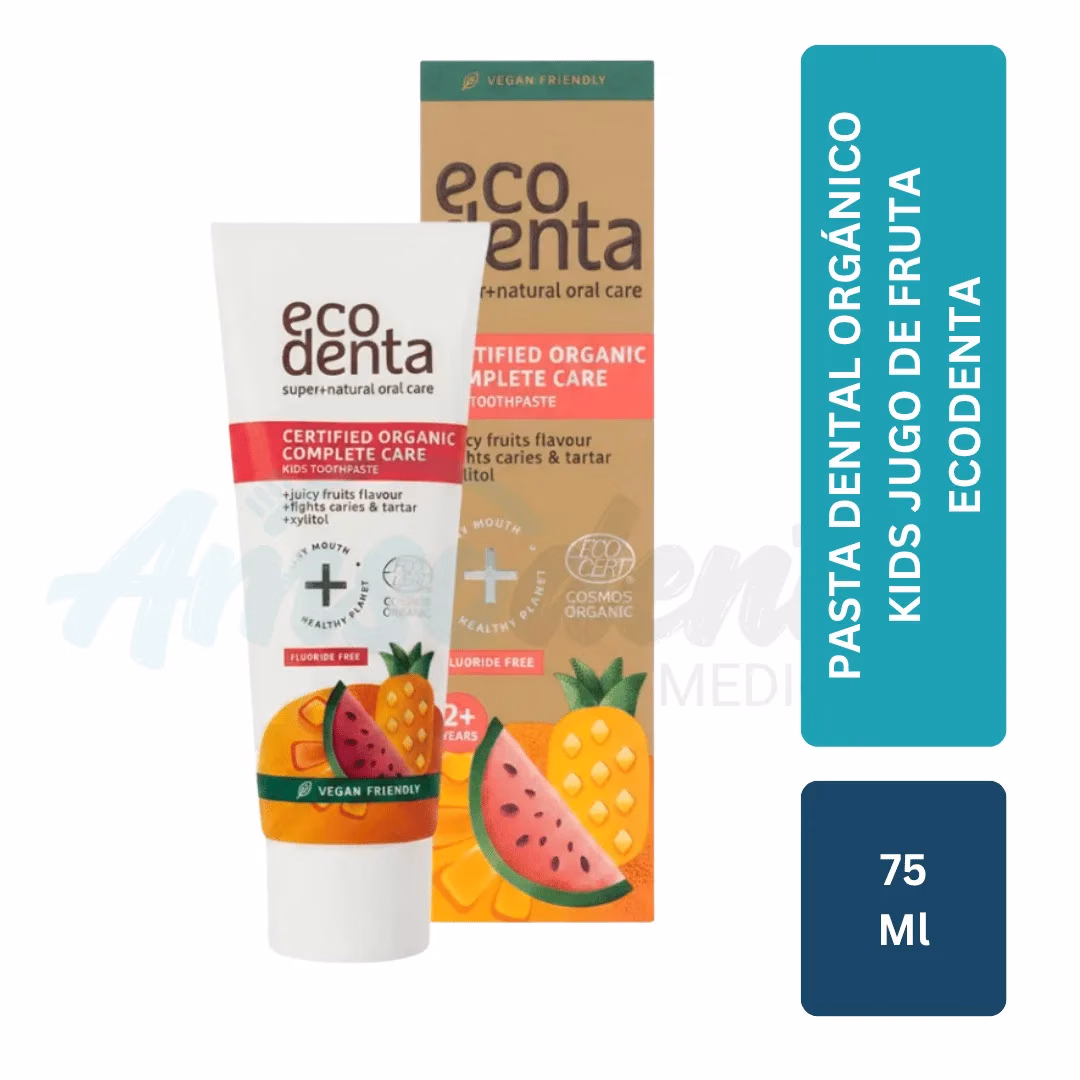 Pasta Dental Orgánica Kids Sabor Jugo de Fruta EcoDenta (75 mL)