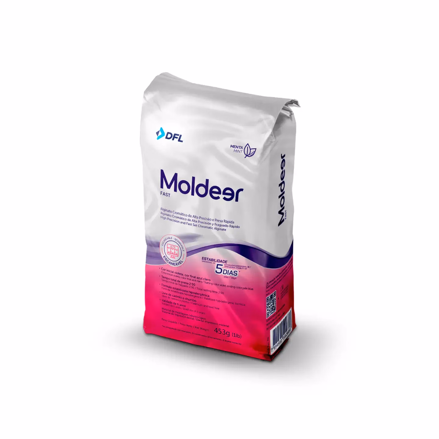 Alginato Dental Cromático Moldeer DFL (453 g)