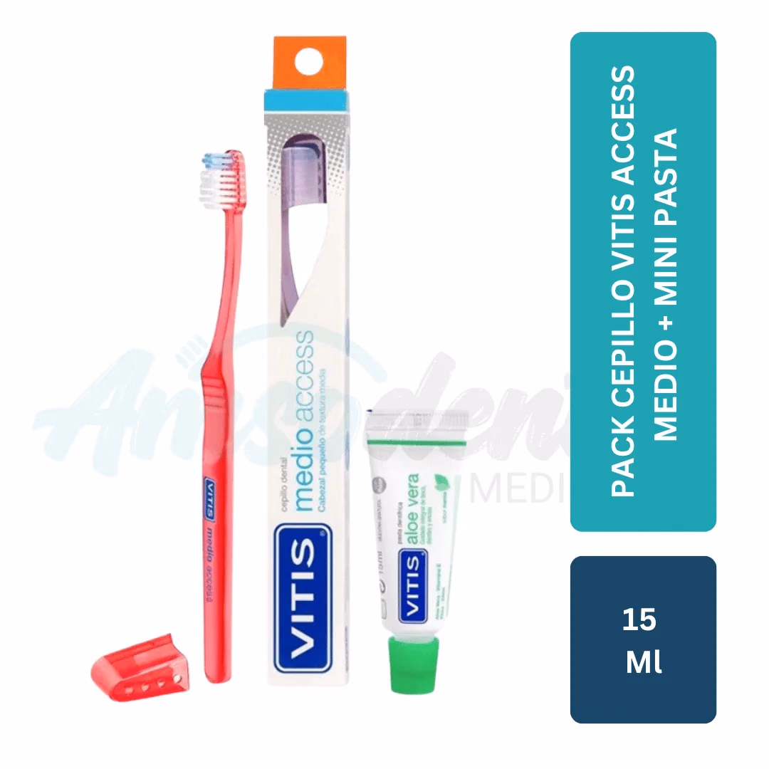 Pack Cepillo Vitis Access Medio + Mini Pasta 15mL