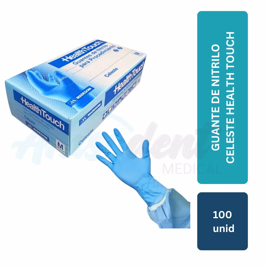 Guante de Nitrilo Celeste Health Touch (100 unid)