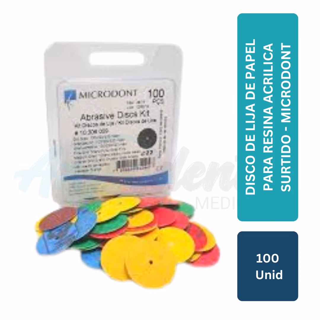 Disco de Lija de Papel para Resina Acrílica Microdont Surtido (100 unid)