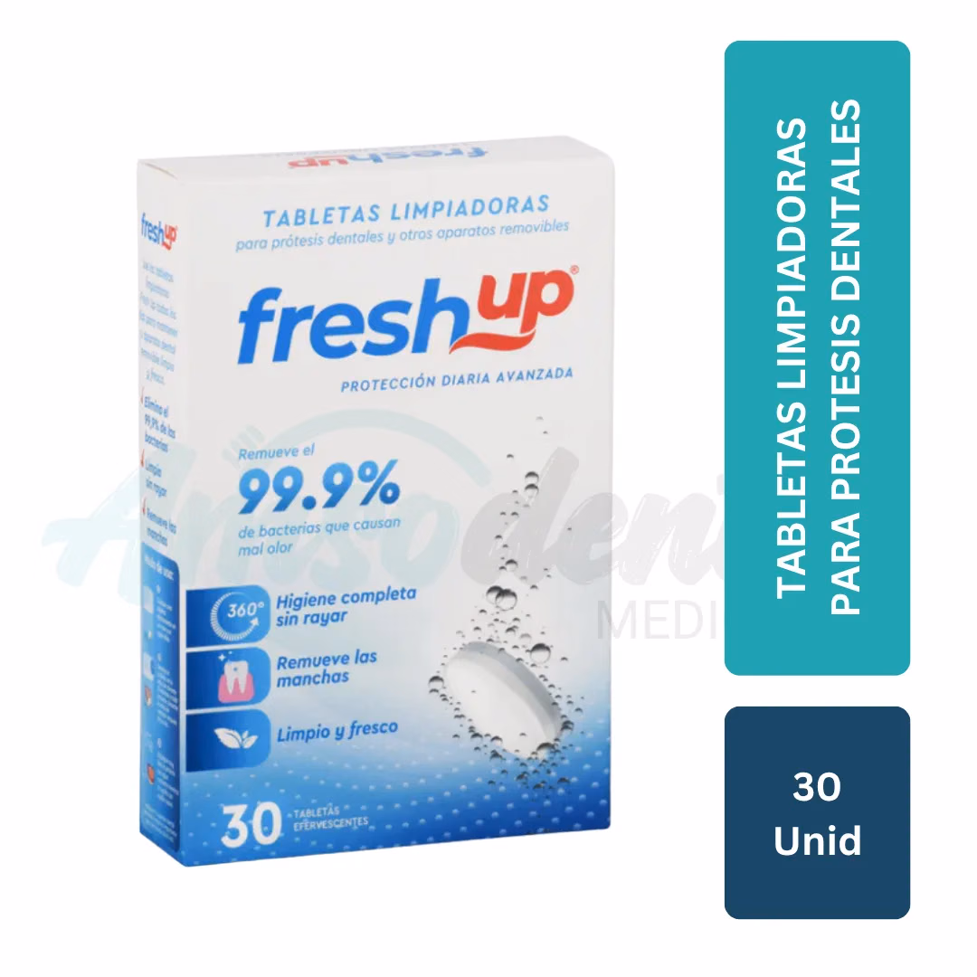 Tabletas Limpiadoras para Prótesis Dentales Fresh Up (30 unid)