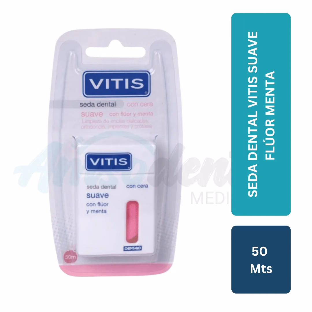 Seda Dental Vitis Suave Sabor Menta con Flúor (50 m)