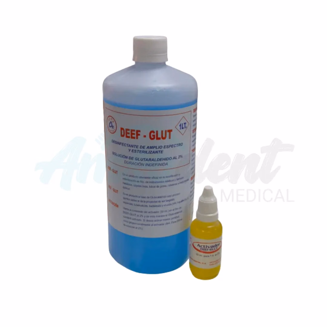 Deef-Glut 1Lts + Activador Desinfectante Amplio Espectro Y Esterelizante 1 Lt