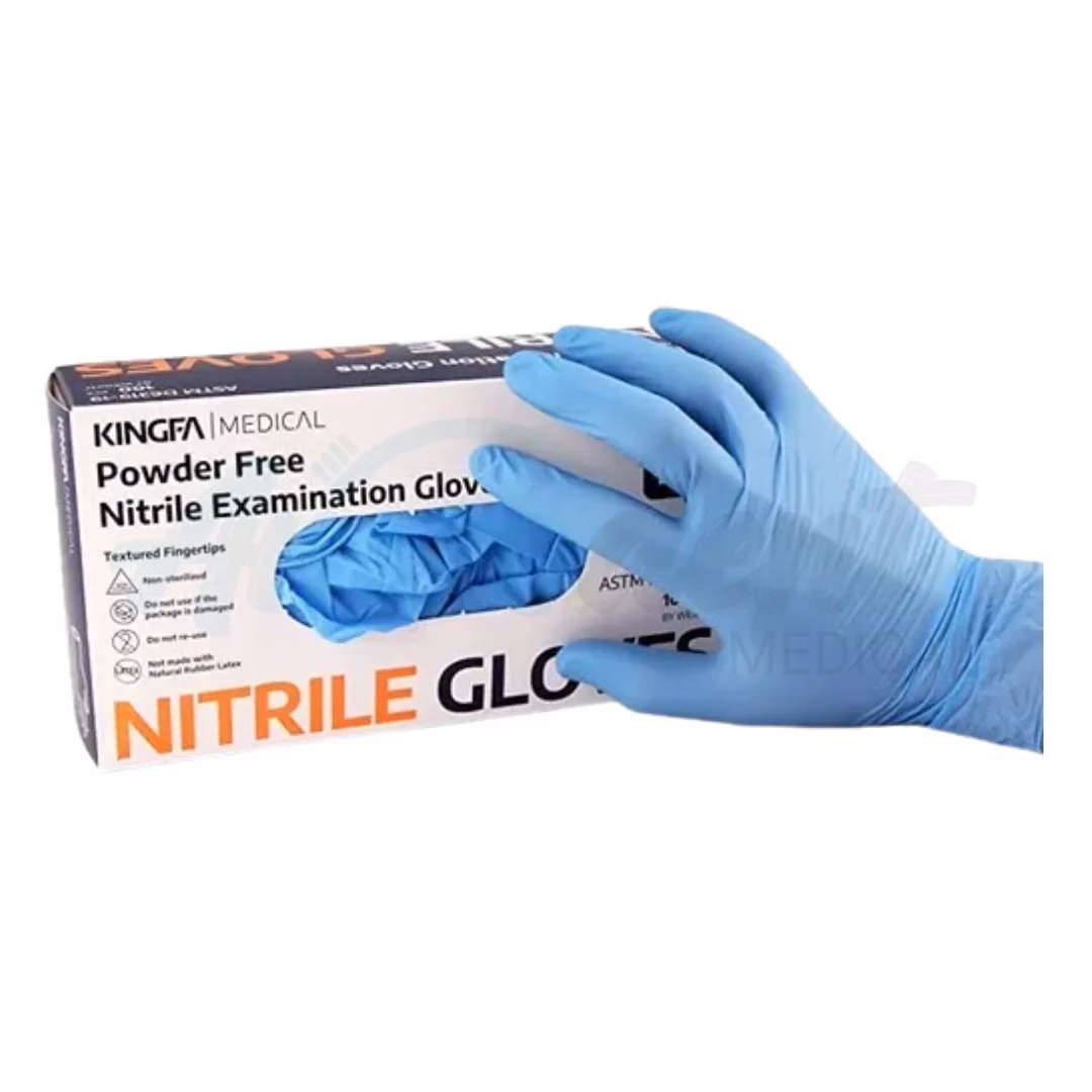 Guante de Nitrilo Celeste Kingfa