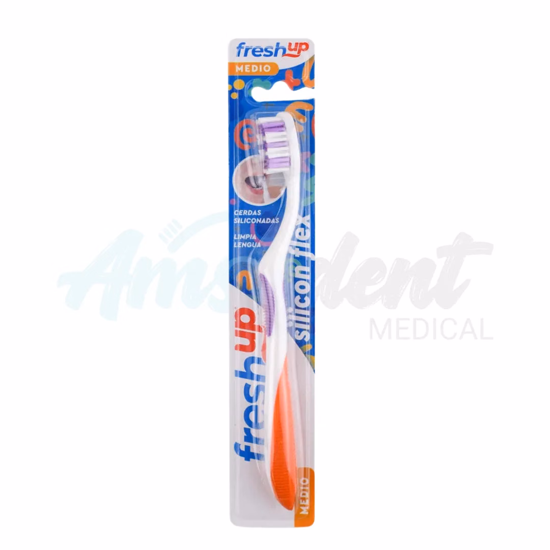 Cepillo Dental Adulto Fresh Up Silicon 202 con Limpiador de Lengua