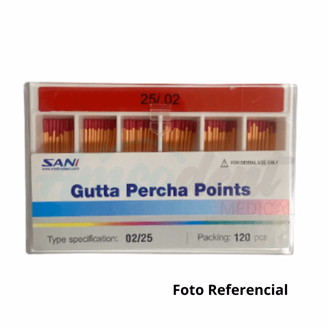 Cono de Gutapercha Sani #45-#80 Conicidad .02 (120 unid)