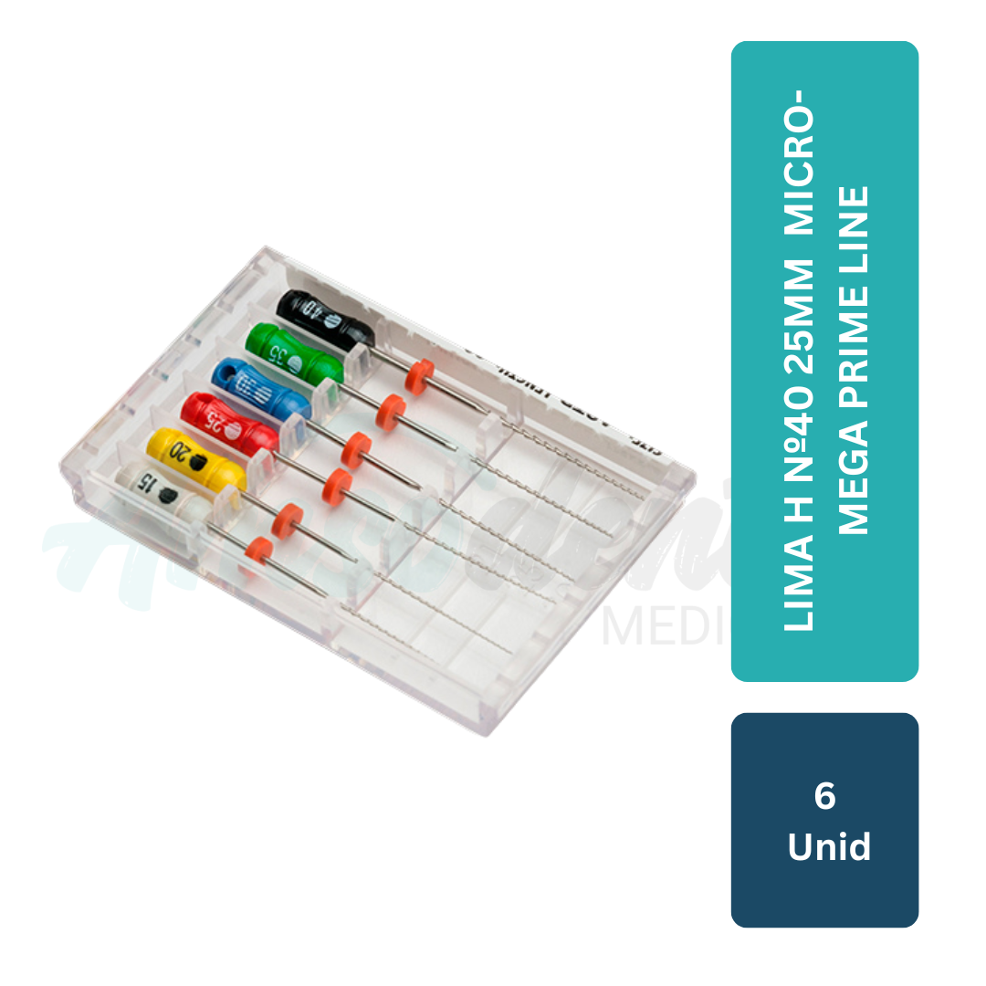 Lima H nº40 25mm 6 unid brMicro-Mega Prime Line