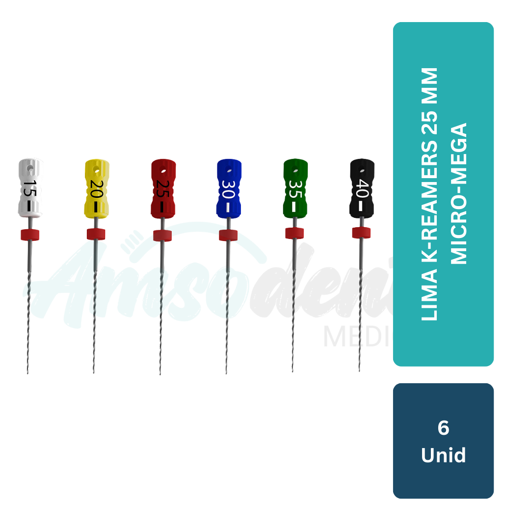 Lima K-Reamers 25 mm 6 unid Micro-Mega