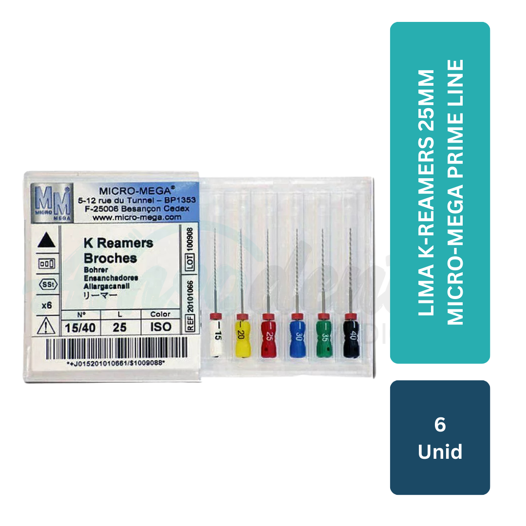 Lima K-Reamers 25mm 6 unid Micro-Mega Prime Line