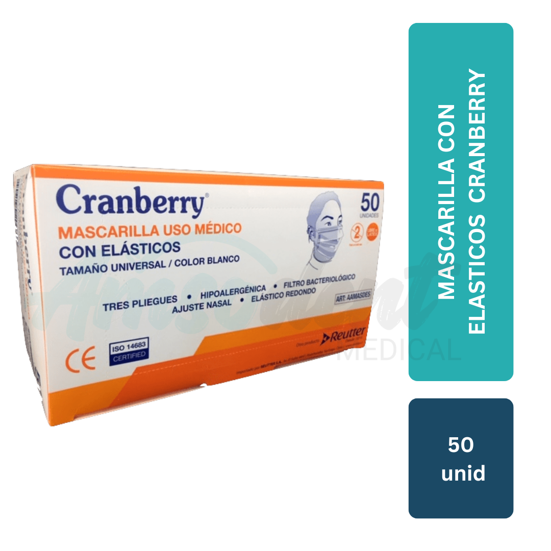 MASCARILLA CON ELASTICOS CRANBERRY