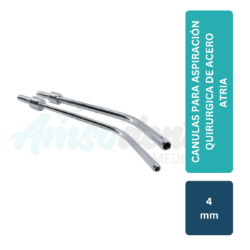 Canulas para Aspiración Quirurgica de Acero Atria 4 mm