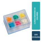 Cuñas Madera de Colores 100 unidades