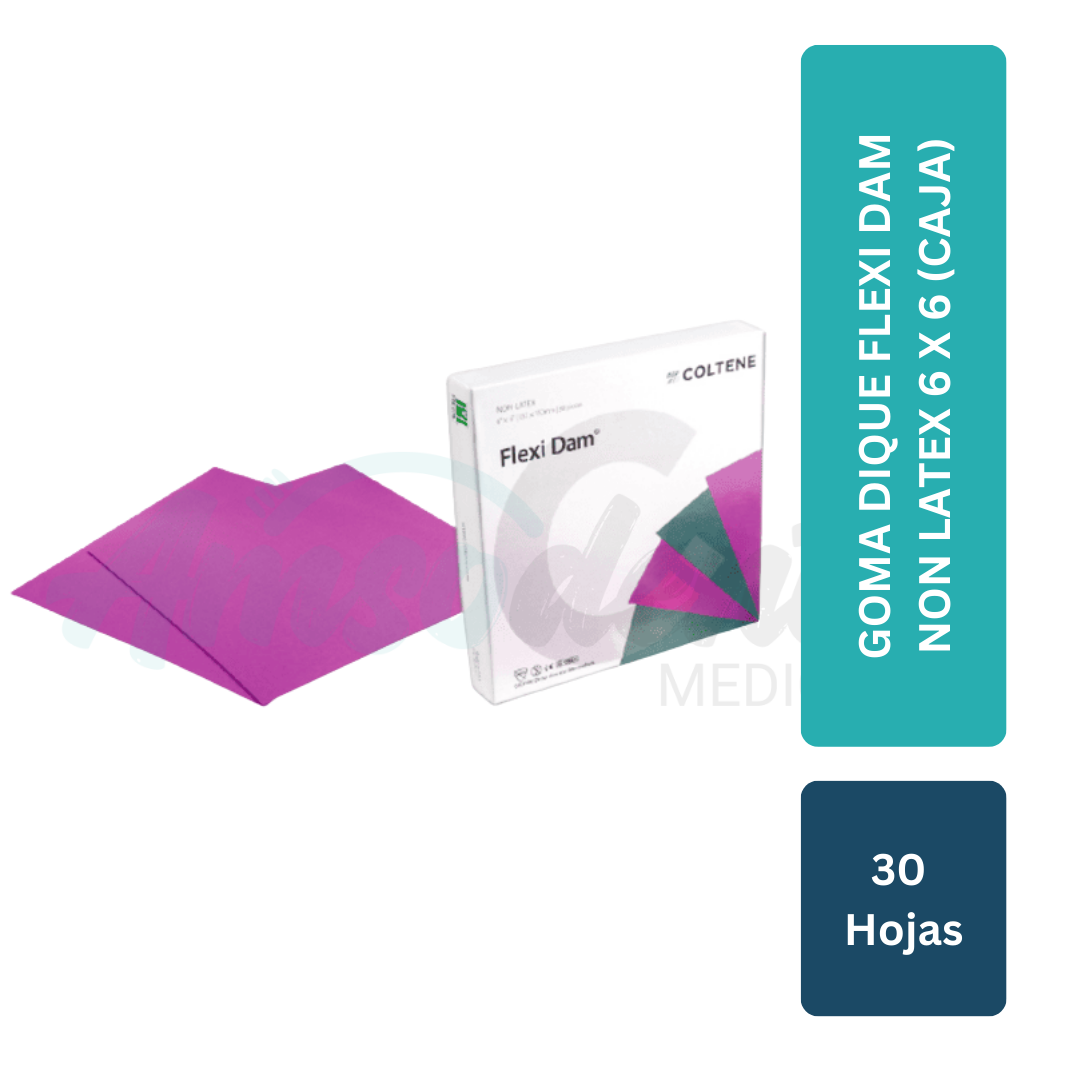 GOMA DIQUE FLEXI DAM NON LATEX 6 X 6 (caja 30 hojas)
