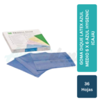 GOMA DIQUE LATEX AZUL MEDIO 6 X 6 AZUL (caja 36 hojas)
