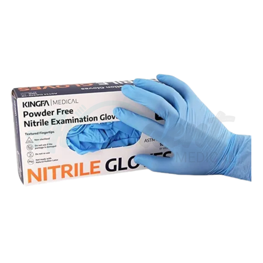 Guante de Nitrilo Celeste Kingfa