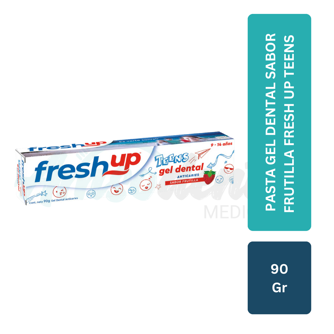PASTA GEL DENTAL SABOR FRUTILLA FRESH UP TEENS 90grs