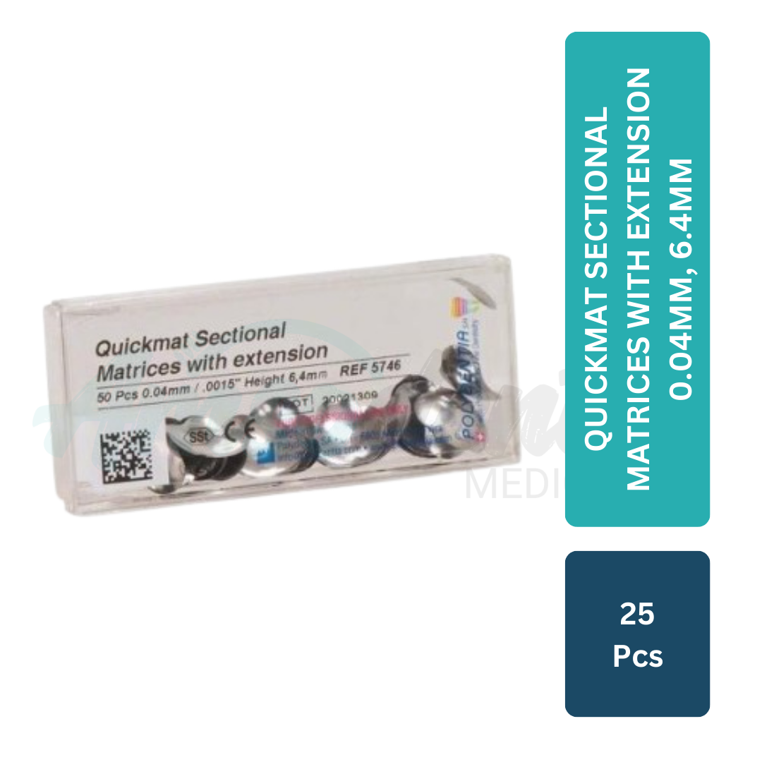 Quickmat sectional matrices with extension 0.04mm, 6.4mm, 25 pcs