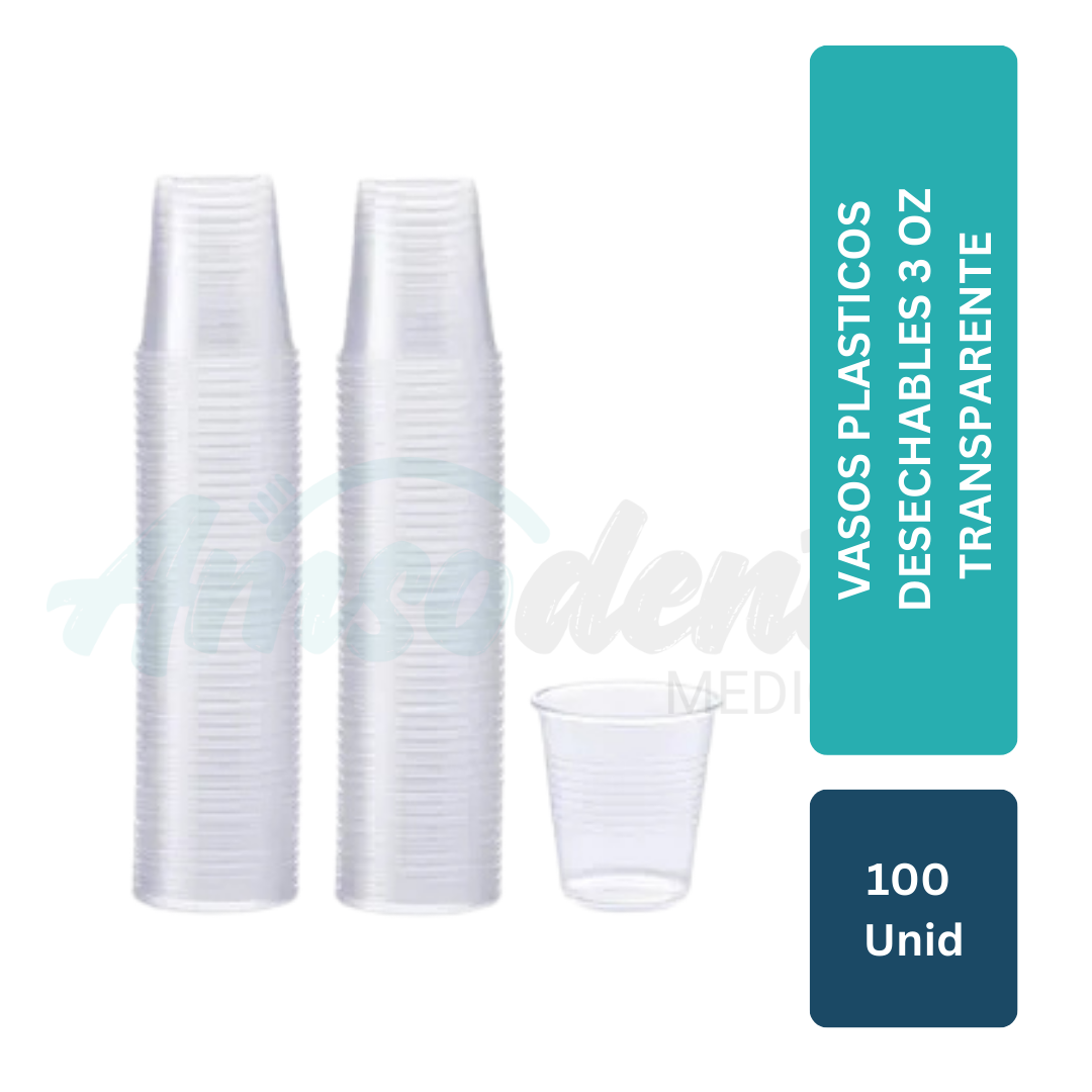 Vasos plasticos desechables 3 oz Transparente