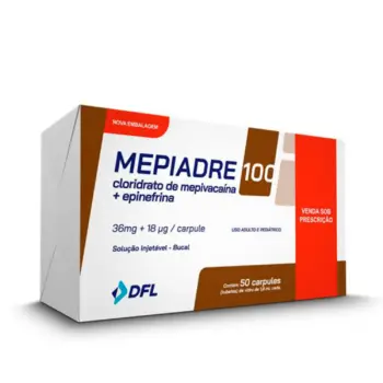 Anestesia Dental Mepiadre Mepivacaína 2% Tubo de Vidrio