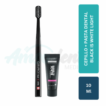 Cepillo + Pasta Dental BLACK IS WHITE LIGHT- PACK 10ML